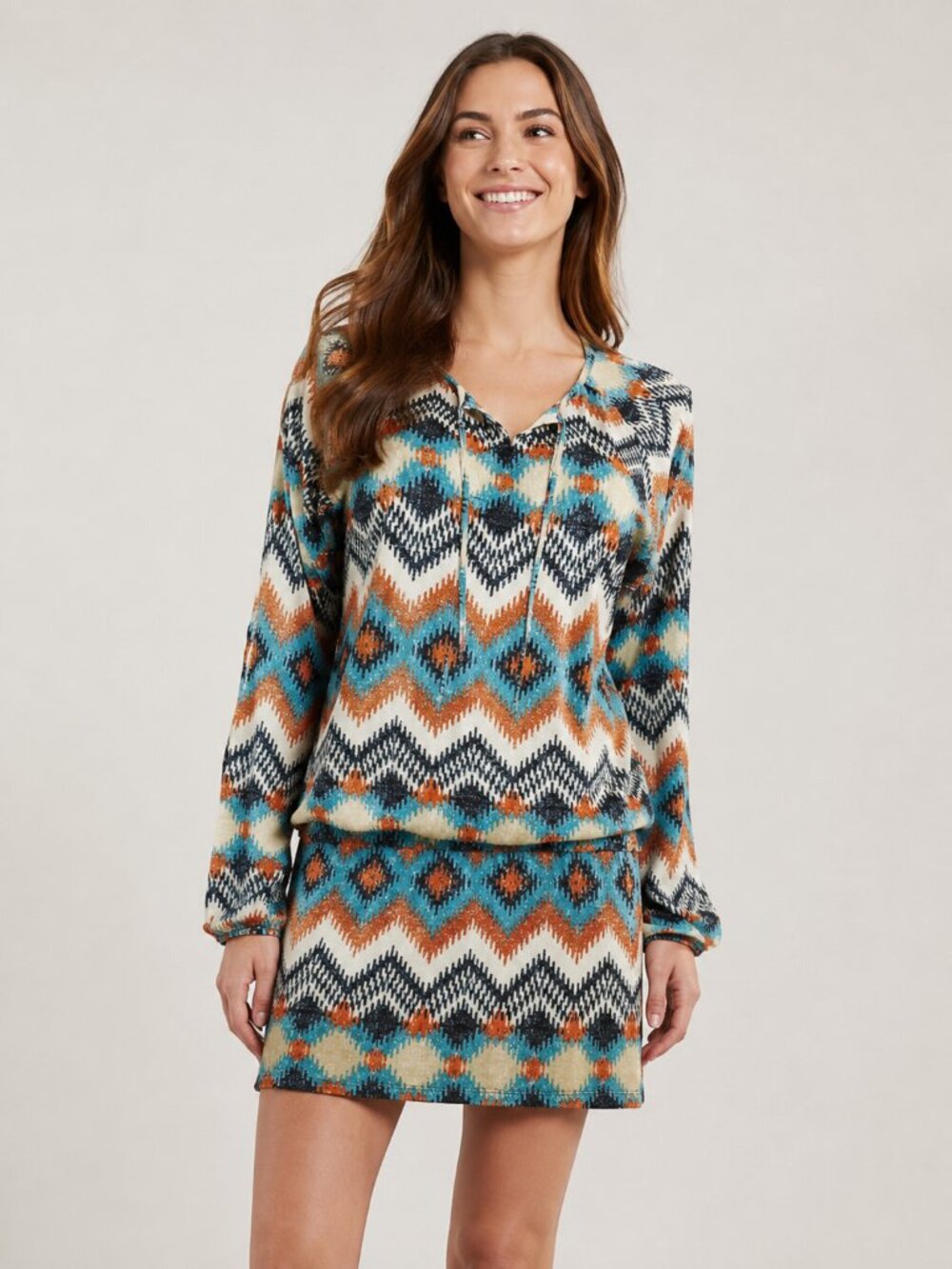Patagonia SZ M Kamala Drop Waist Tunic Style Timber Twist Texture Dress NWOT